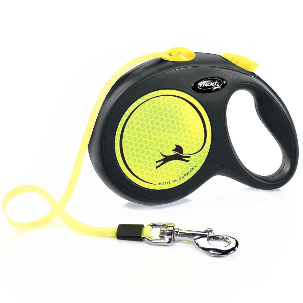Рулетка Flexi New Neon L лента 5 м до 50 кг Желтый