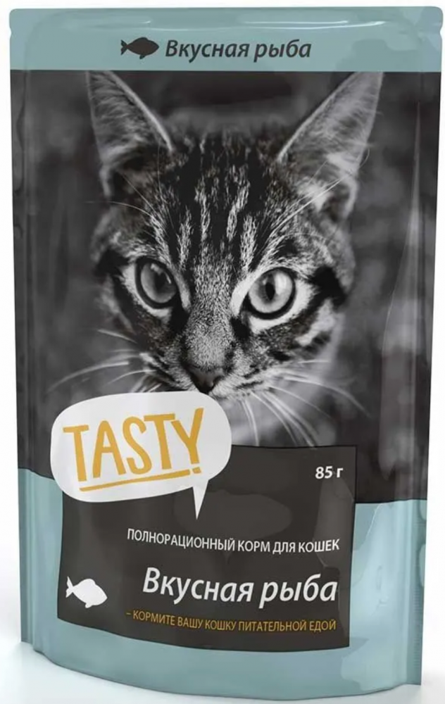Консервы Tasty с рыбой для кошек паучи 85 г: ЖЕЛЕ
