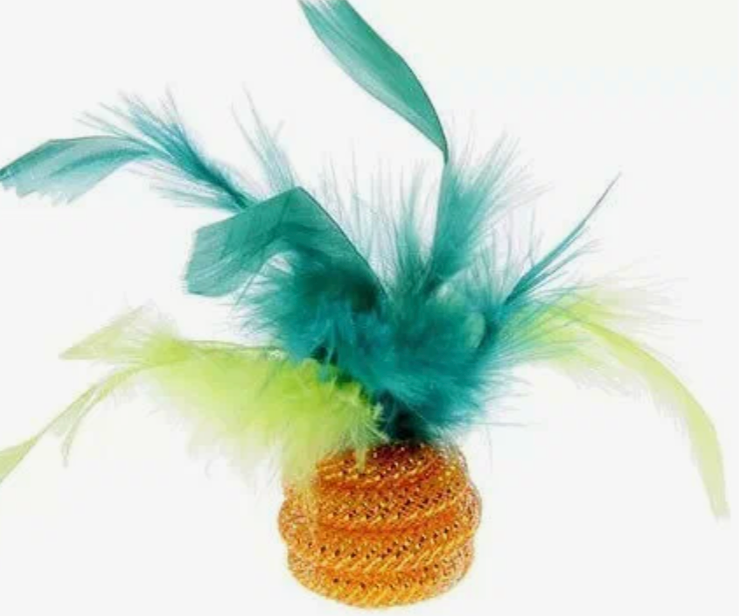 sh-07037 GoSi Игрушка-мячик для Кошек "Шар с перьями" звенящий