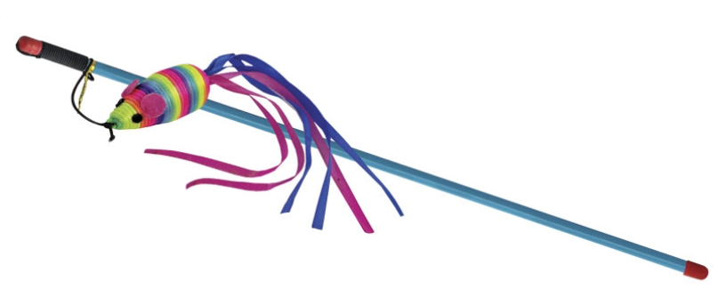 Triol удочка-дразнилка &quot;Мышка разноцветная&quot;, 70/500 мм