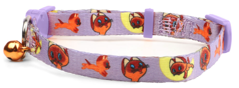 Triol СОЮЗМУЛЬТФИЛЬМ Ошейник нейлоновый с колокольчиком "Котенок" XS, сиреневый, 10*180-270мм