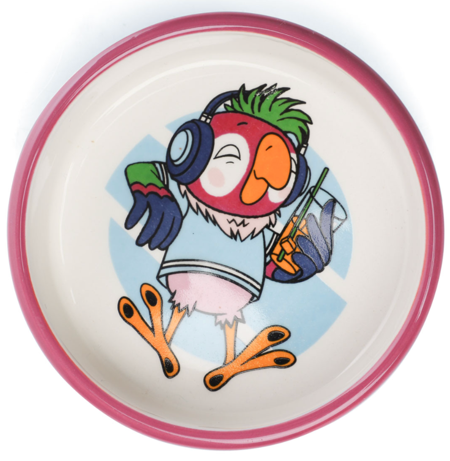 Triol СОЮЗМУЛЬТФИЛЬМ Миска для мелких животных керамическая "Попугай на чиле", 100 г