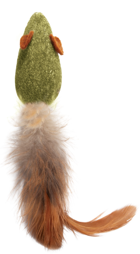 Игрушка Триол из прессованной кошачьей мяты "Мышка с перьями", 50/110мм для кошек