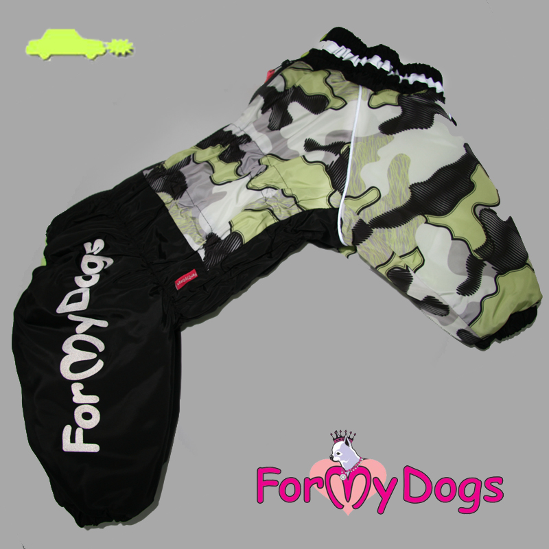 ForMyDogs Комбинезон ТЕПЛЫЙ черно-желтый камуфляж для мальчиков B2 45*75см
