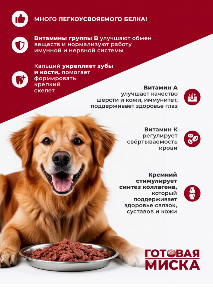 Корм Готовая Миска Индейка полнорационный для собак 300 г