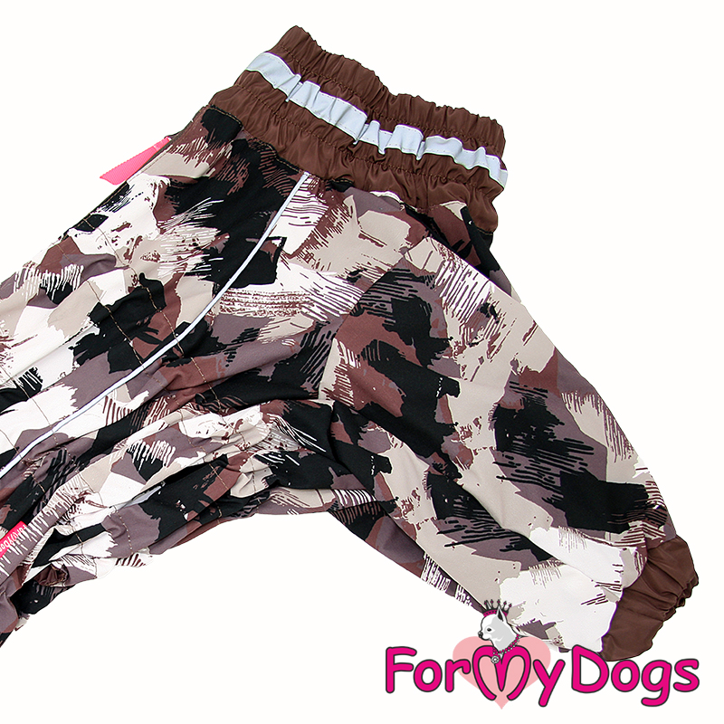 ForMyDogs Комбинезон ДОЖДЕВИК для собак Коричневый камуфляж для мальчиков С2 60*80 см